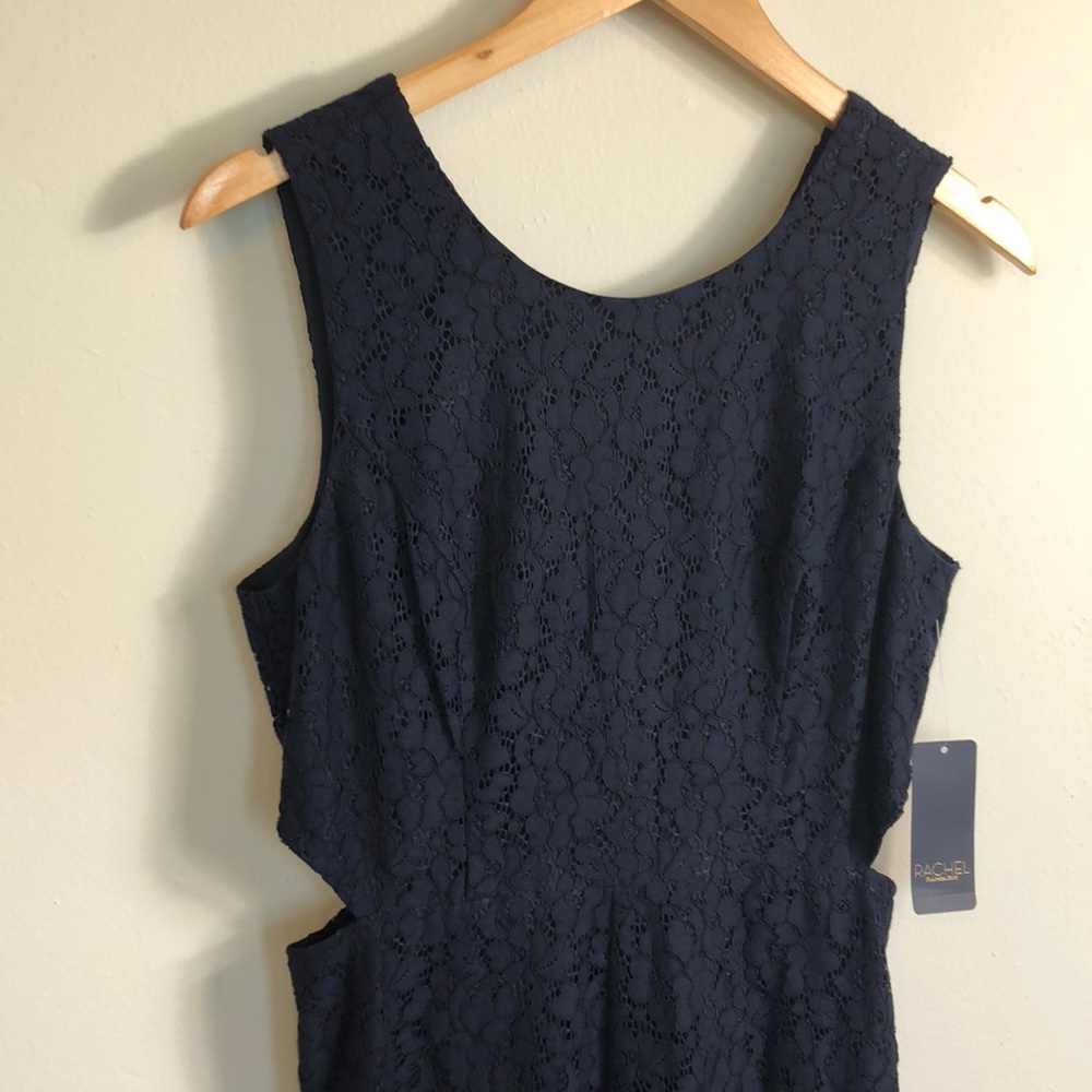 NWT  RACHEL Rachel Roy Navy Elana Lace Dress Cut out Side  Dress - Picture 8 of 14
